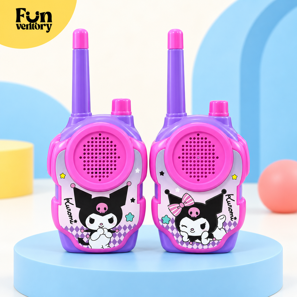 Pair of pink and purple kids walkie talkies