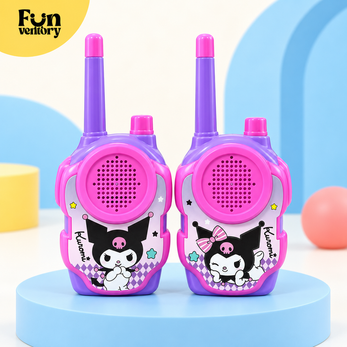 Pair of pink and purple kids walkie talkies