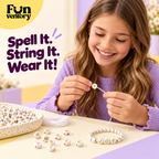 DIY alphabet bead bracelet making kit in an organizer box