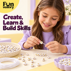DIY alphabet bead bracelet making kit in an organizer box