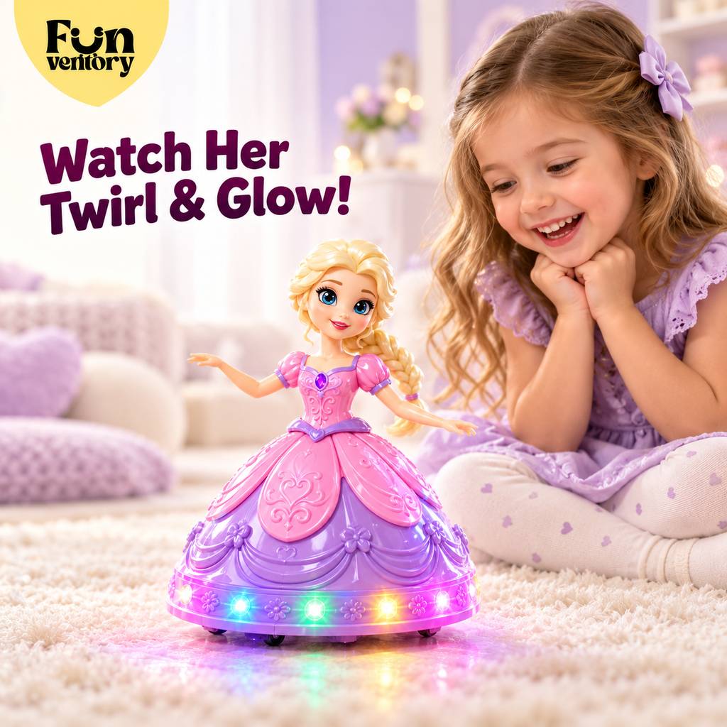 spinning dancing princess toy with lights