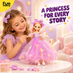 bendable princess doll in a sparkly pink gown
