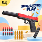 red and black foam dart blaster toy pistol