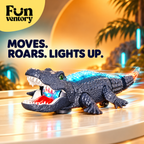electric light-up walking crocodile toy