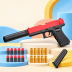 red and black foam dart blaster toy pistol
