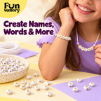 DIY alphabet bead bracelet making kit in an organizer box