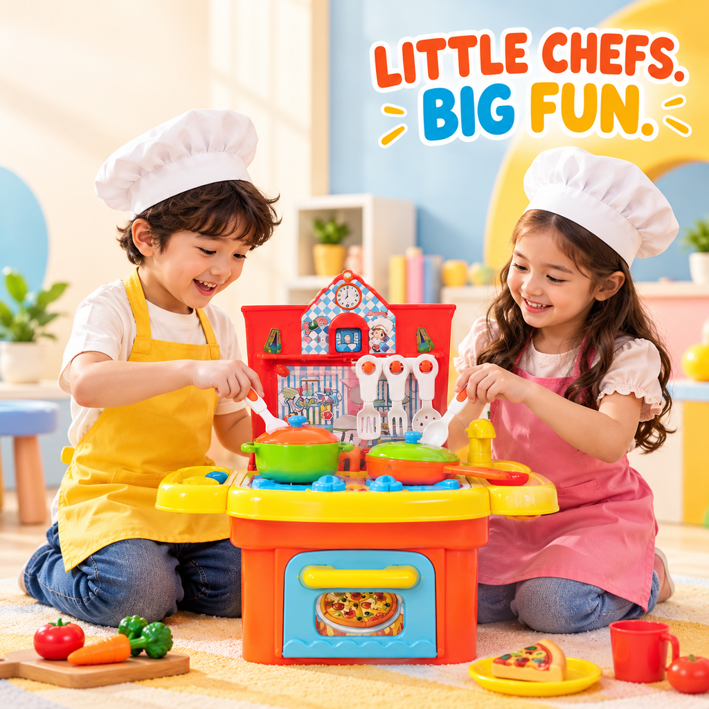 kids toy kitchen playset with real water tap