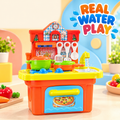 kids toy kitchen playset with real water tap