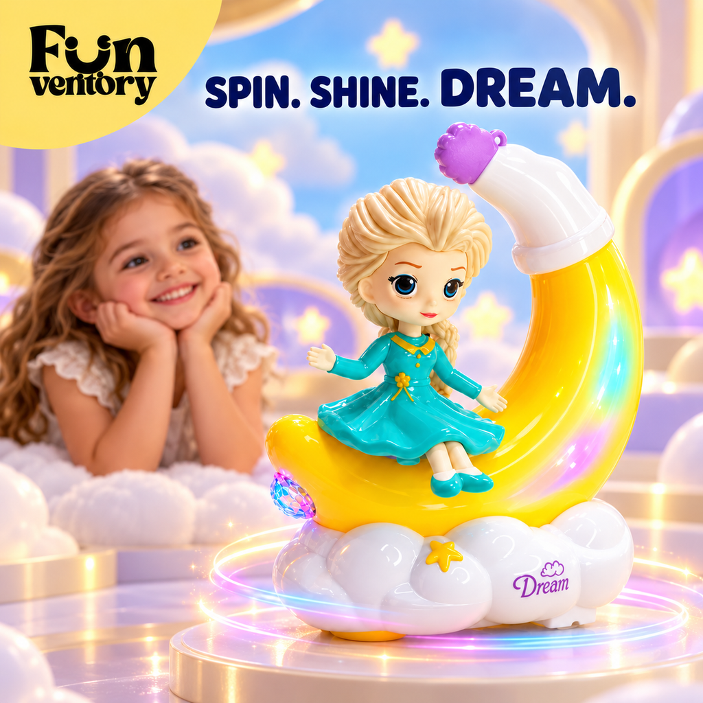 musical light-up crescent moon princess figurine
