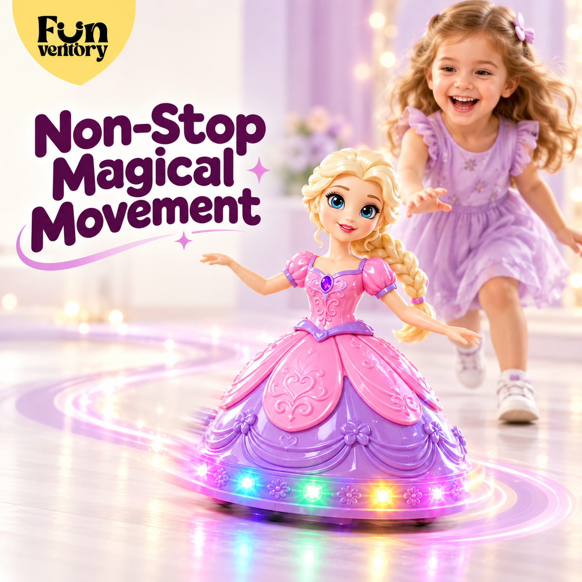 spinning dancing princess toy with lights