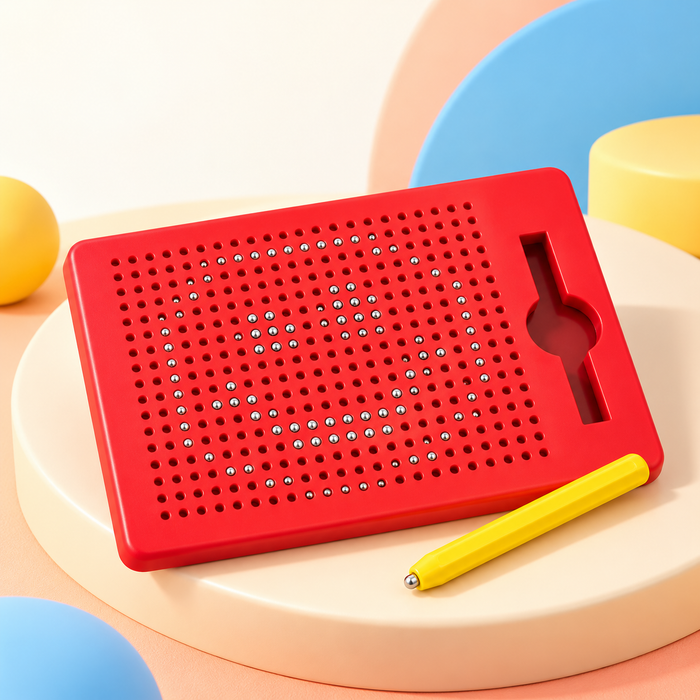 red magnetic bead drawing board with magnetic pen