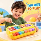 rainbow 2-in-1 xylophone piano toy with mallets
