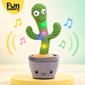 dancing cactus plush toy in a flowerpot with lights